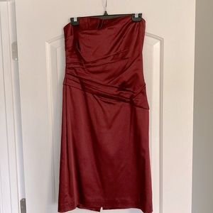 WHBM red strapless dress
